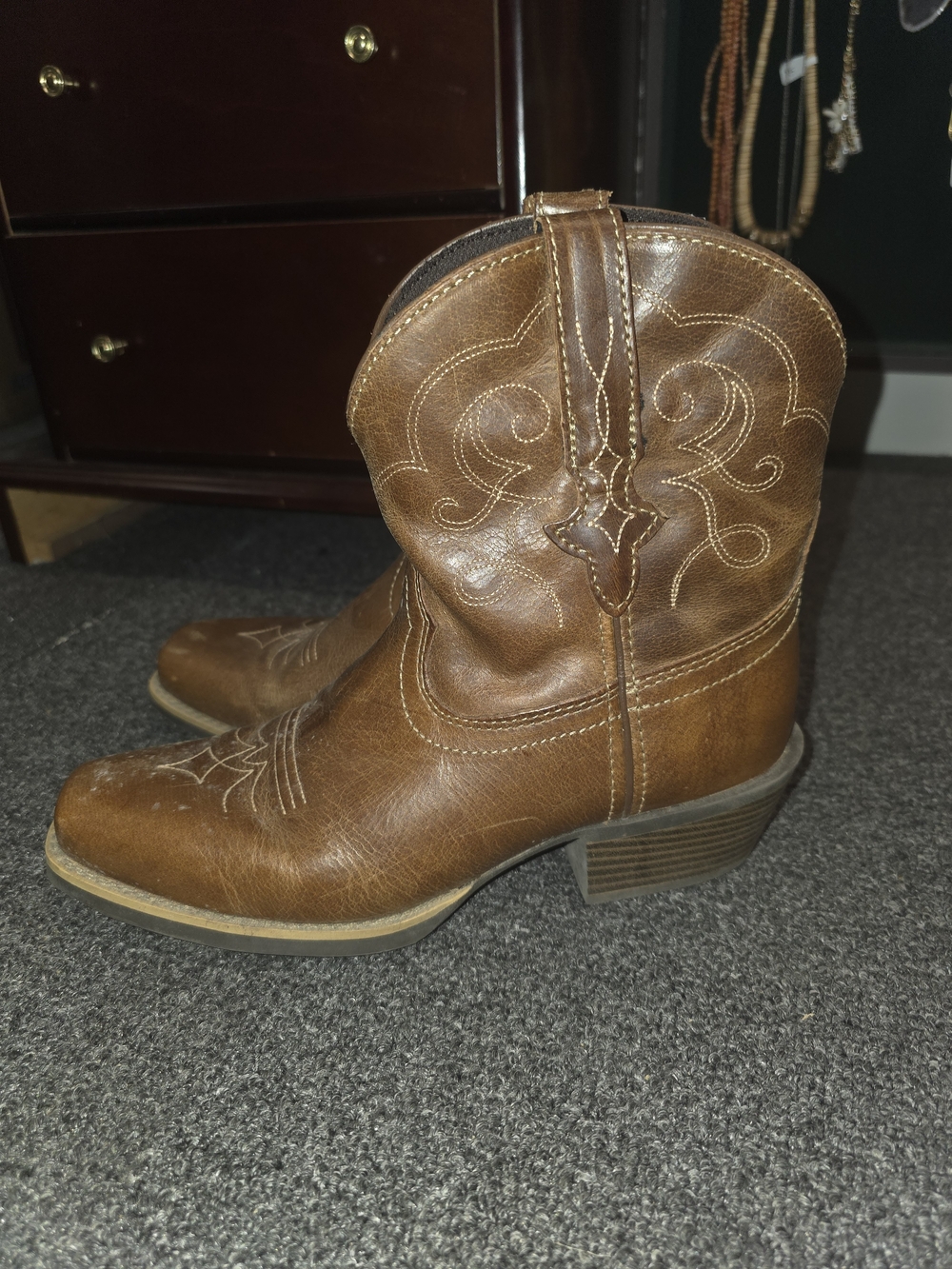 Justin Brown Western Ankle Boots for Women